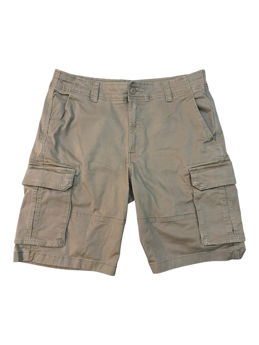Goodfellow & Co Khaki Cargo Shorts Size 36 Stretch Cotton 10 Inseam Like New